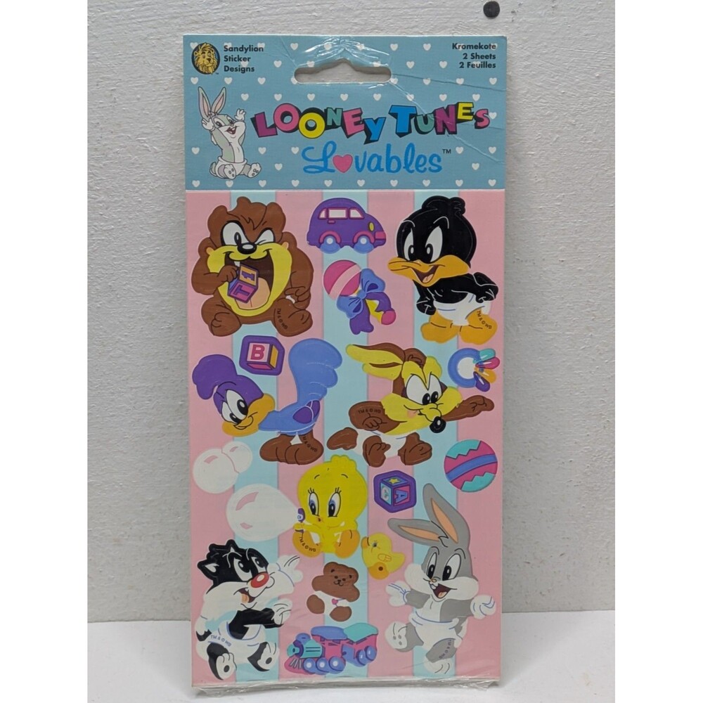 Sandylion Baby Looney Tunes Sticker Sheet New NOS Sealed 2 Sheets 90s Vintage